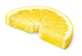 slice of lemon isolated on white background. clipping path