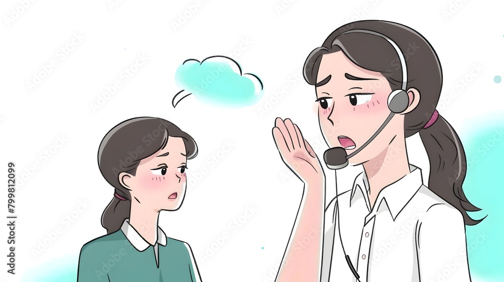 Poster responsive and accessible customer service representative assisting a client via phone or live chat 