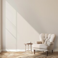 Classic Elegance: Clean Wall with Soft Tones for Versatile Design Usage
