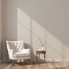 Classic Elegance: Clean Wall with Soft Tones for Versatile Design Usage
