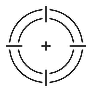 recommend clip art: Military target line icon vector isolated. Symbol of a gun target, simple pictogram.