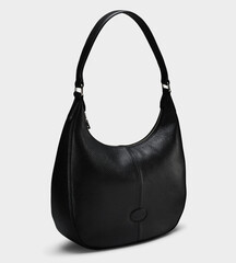 Cosmetic Bag black angled isolated on white background with clipping path. design presentation.