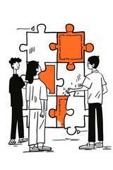 Teamwork Puzzle Solution Collaborative Effort Unlocks Holistic Success