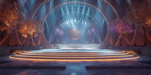 Stage design for a beauty pageant. Generative AI.