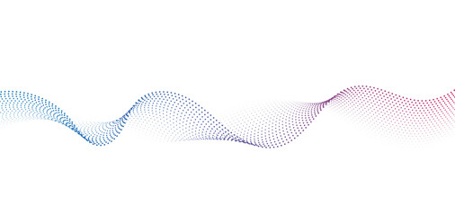 Flowing Dot Wave halftone gradient pattern on transparent background