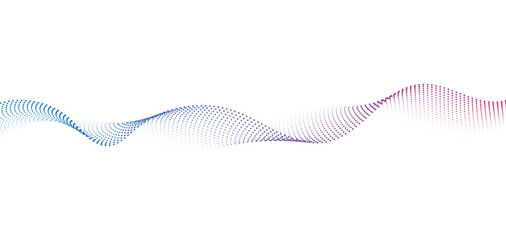 Flowing Dot Wave halftone gradient pattern on transparent background