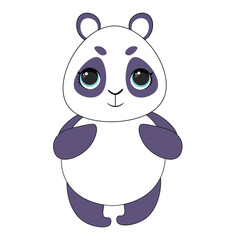 Cute Panda Laughing Cartoon Vector Icon Illustration. Animal Nature Icon Concept Isolated Premium Vector