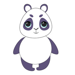 Cute Panda Laughing Cartoon Vector Icon Illustration. Animal Nature Icon Concept Isolated Premium Vector