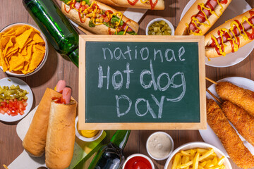  National Hot Dogs day background