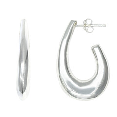 Earrings silver style Plain
