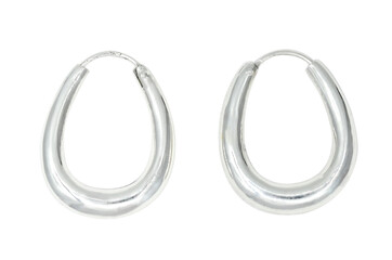 Earrings silver style Plain