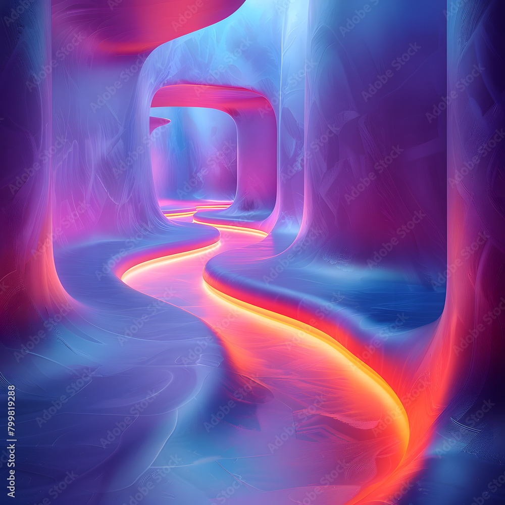 Poster cosmic canvas: futuristic cyberspace background with abstract shapes