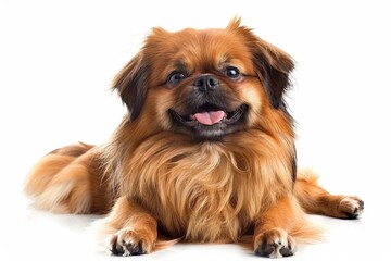 The Pekingese dog breed, known for its small size and lion-like appearance