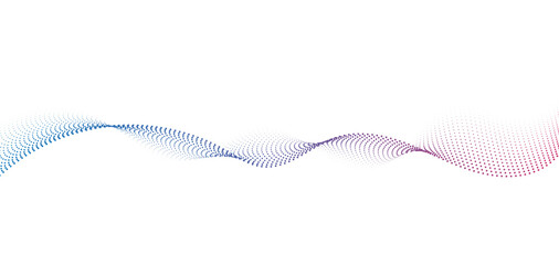 Flowing Dot Wave halftone gradient pattern on transparent background