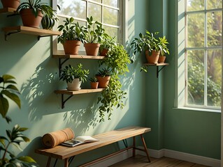 3D rendering, Urban Oasis: Greenery Adorning Home Windows in Architectural Marvels