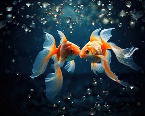 Vibrant Goldfish Underwater