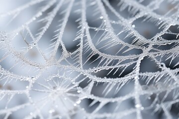 Intricate Frost Patterns on a Winter Surface