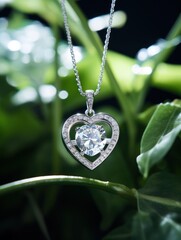 Sparkling Heart-Shaped Pendant on Necklace