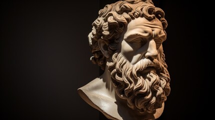 Detailed Sculpture of a Bearded Man