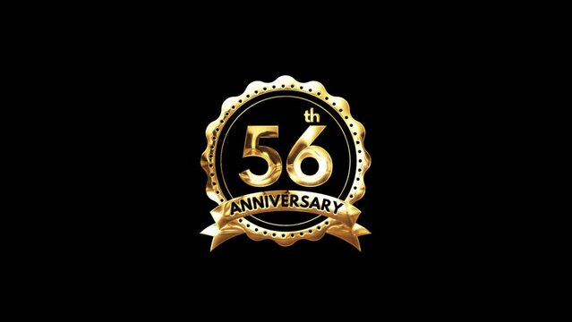 56th Anniversary luxury Gold Animation. Greeting for the 11th Anniversary. Luxurious Animation Celebrating 11 Years of Excellence