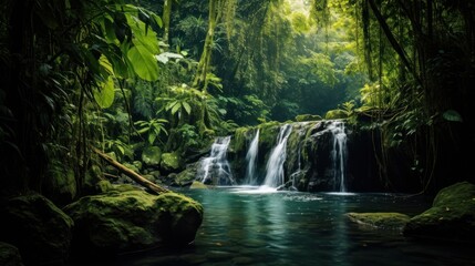 Lush Tropical Waterfall Oasis
