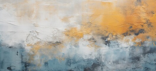 Abstract landscape painting with warm and cool tones