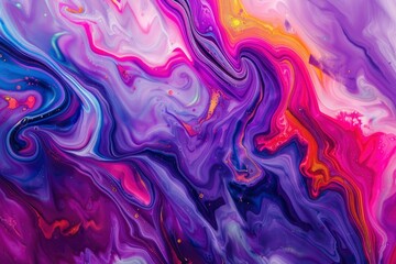 Colorful abstract painting background. Liquid marbling paint background. Fluid painting abstract texture. Intensive colorful mix of acrylic vibrant colors   - generative ai