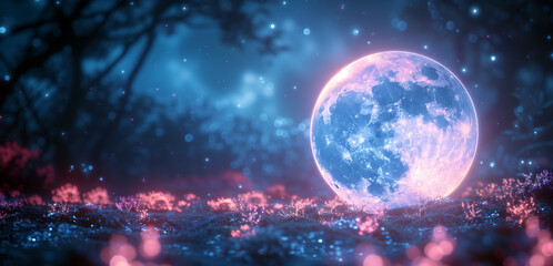 Warm and romantic moonlit night