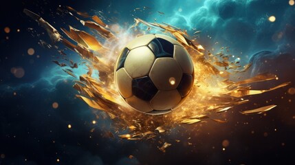 Fototapeta premium Explosive soccer ball in motion