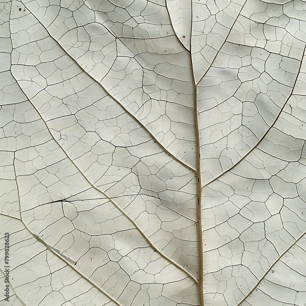 Poster minimalistic close - up of leaf texture on a isolated background
