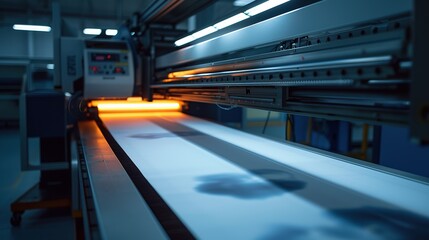 Machine technology industrial design printer print. Image of big printer. copy space for text.