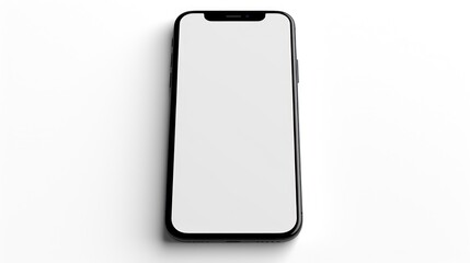 Blank smartphone screen mockup on white background - obrazy, fototapety, plakaty