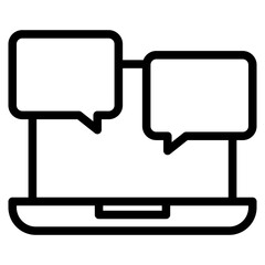 Naklejka premium laptop with speech bubble icon