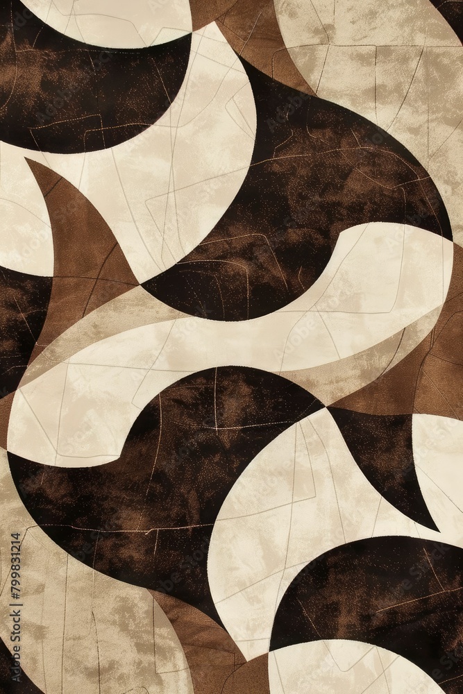 Aufkleber ivory and espresso abstract geometric pattern background