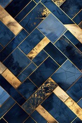 Navy and Gold Abstract geometric pattern background