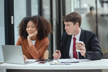 Lawyer or judge consult, Two female lawyers discussing about contract and agreement concept.