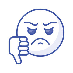 Carefully crafted amazing icon of dislike emoji, unique and creative vector