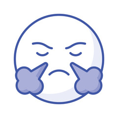 Have a look at this creative icon of frustrated emoji, trendy style vector