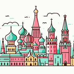 Fototapeta premium Cityscapes and Skylines: Vector Designs Featuring the World's Most Popular Destinations