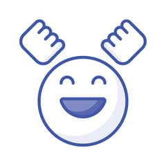 Enthusiastic emoji icon, happy face vector design