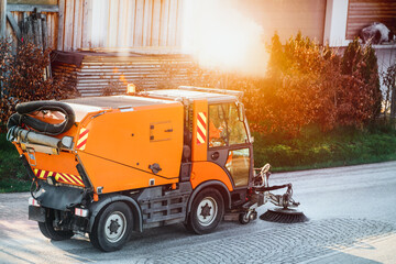 Routine Street Cleaning in a Peaceful Suburb