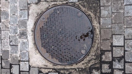 iron cover in the street