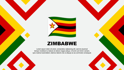 Zimbabwe Flag Abstract Background Design Template. Zimbabwe Independence Day Banner Wallpaper Vector Illustration. Zimbabwe Template