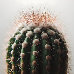 Green cactus, closeup shot, isolated on a white background, photorelistic
