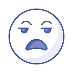 Irritated emoji vector design, ready to use and download premium vector
