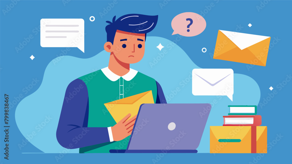 Poster a student sending a message to their professor through email disclosing their anxiety and requesting