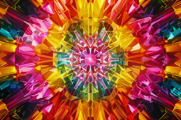 Kaleidoscope of colors shifting in a mesmerizing geometric rhythm,