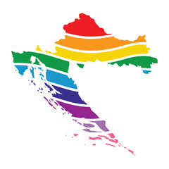 croatia swoosh silhouette rainbow map