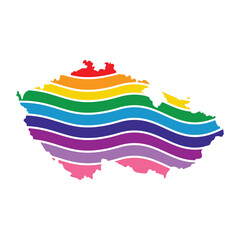 czech republic swoosh silhouette rainbow map