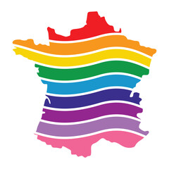 france swoosh silhouette rainbow map